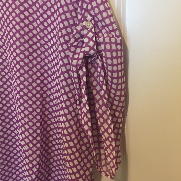 Gap Factory Purple And White Geometric Print Blouse - Picture 2 of 4